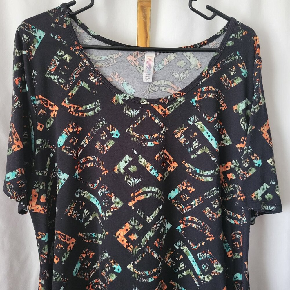 LuLaRoe Simply Comfortable Irma Tunic 2XL Hi-Low eclectic BOHO oversized flowy - Picture 5 of 8